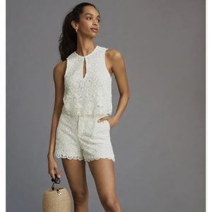 NWT Maeve by Anthropologie solid eyelet top